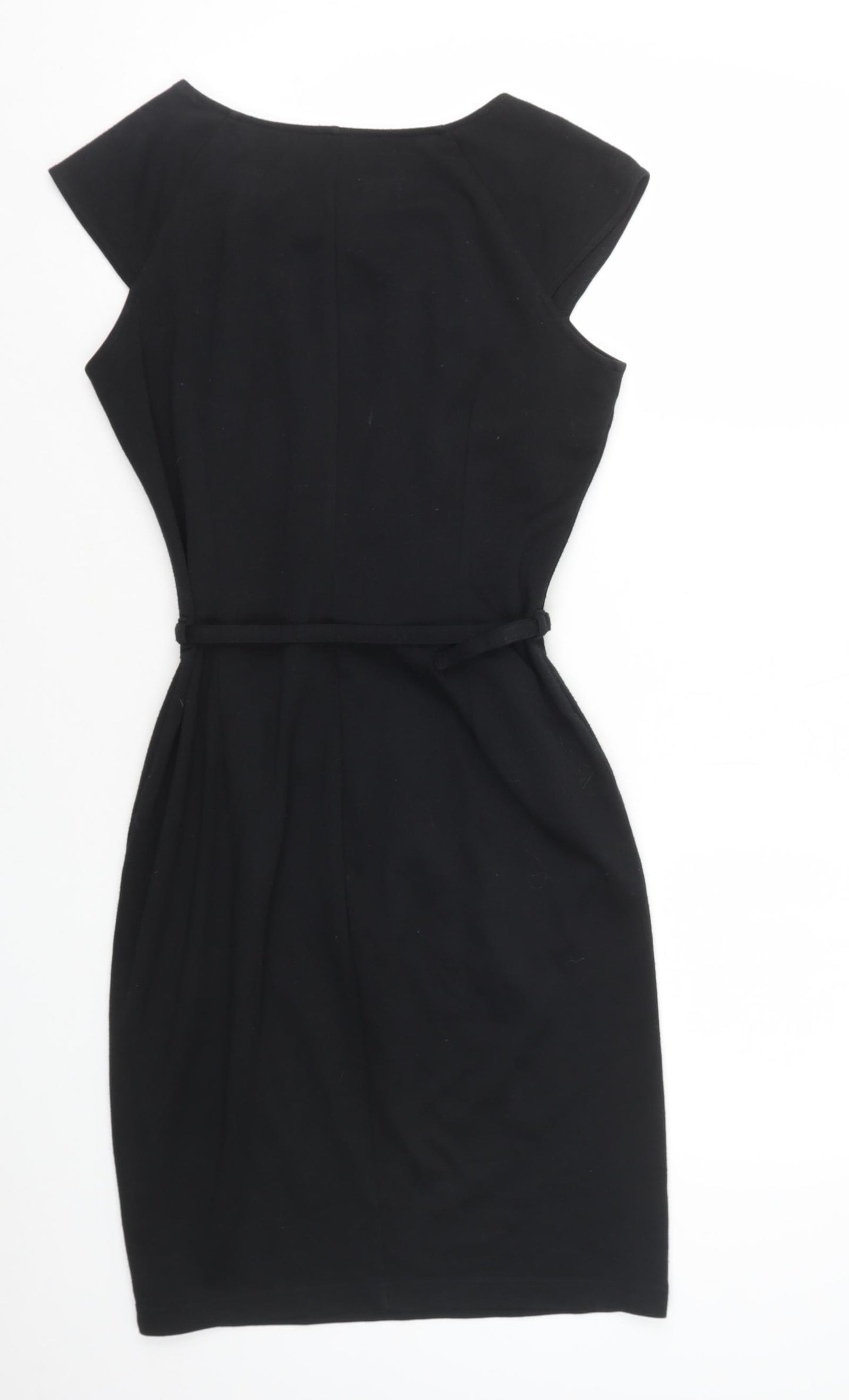 George Womens Black Polyester Pencil Dress Size 10 Boat Neck Pullover