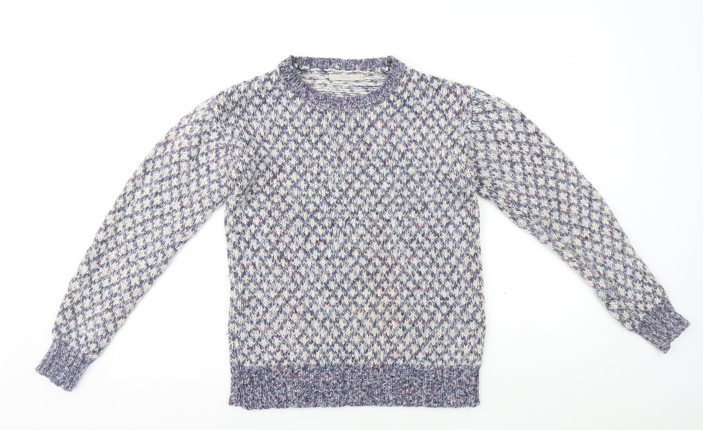 George Womens Multicoloured Crew Neck Geometric Acrylic Pullover Jumper Size 8
