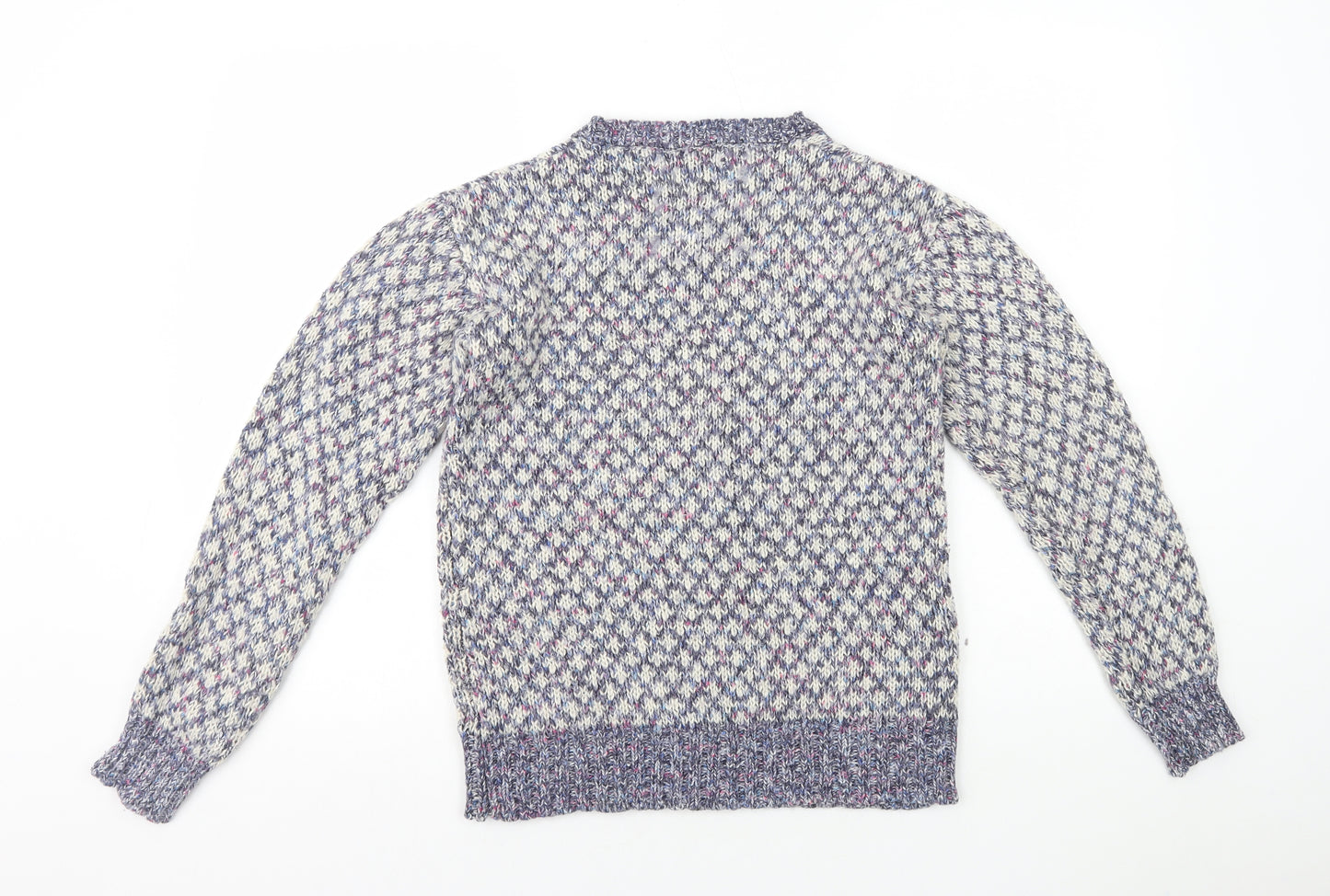 George Womens Multicoloured Crew Neck Geometric Acrylic Pullover Jumper Size 8