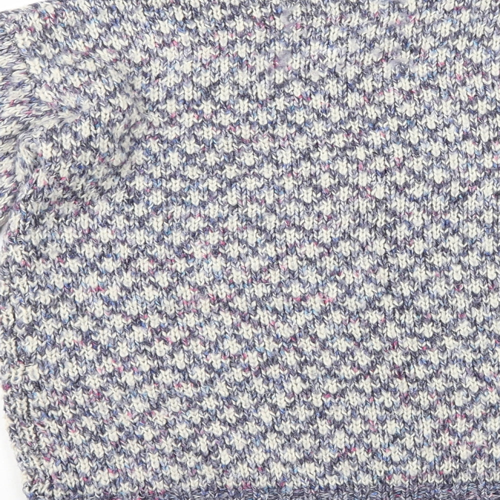 George Womens Multicoloured Crew Neck Geometric Acrylic Pullover Jumper Size 8