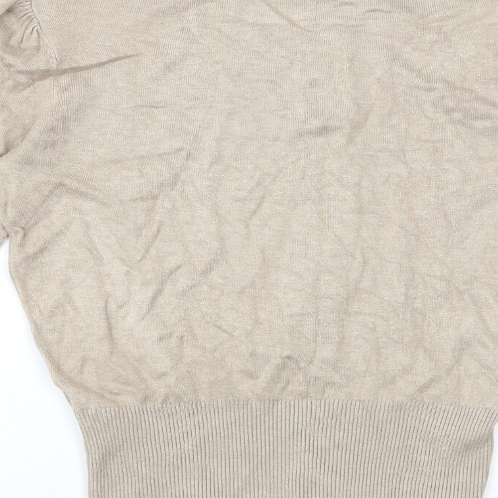 Marks and Spencer Womens Brown Round Neck Viscose Pullover Jumper Size 10