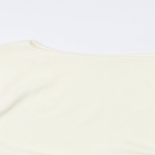 Preworn Womens White Boat Neck Acrylic Pullover Jumper Size 10
