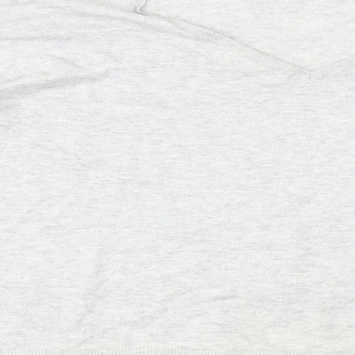 H&M Girls Grey Cotton Basic T-Shirt Size 14 Years Round Neck Pullover - Lace Trim