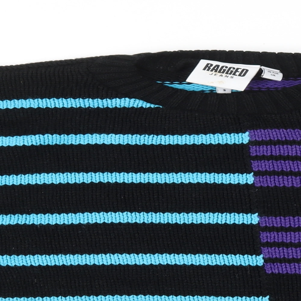 The Ragged Priest Womens Multicoloured Crew Neck Striped Acrylic Pullover Jumper Size S