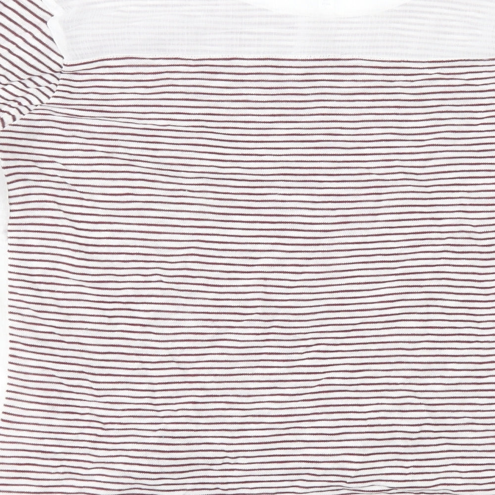 NEXT Womens Red Striped Cotton Basic T-Shirt Size 16 Round Neck