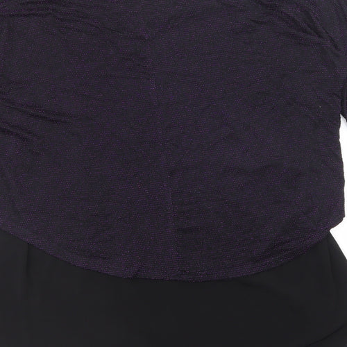 Simon Jefferey Womens Black Nylon Basic T-Shirt Size 10 Round Neck