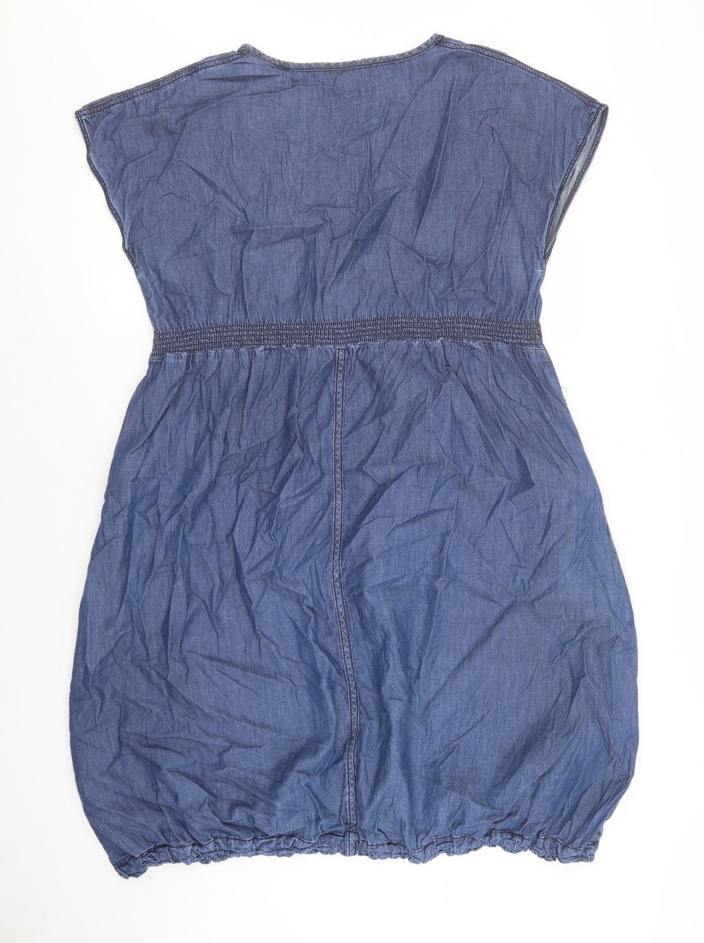 Masai Womens Blue 100% Cotton T-Shirt Dress Size XL Round Neck Pullover - Denim look