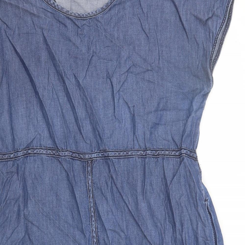 Masai Womens Blue 100% Cotton T-Shirt Dress Size XL Round Neck Pullover - Denim look