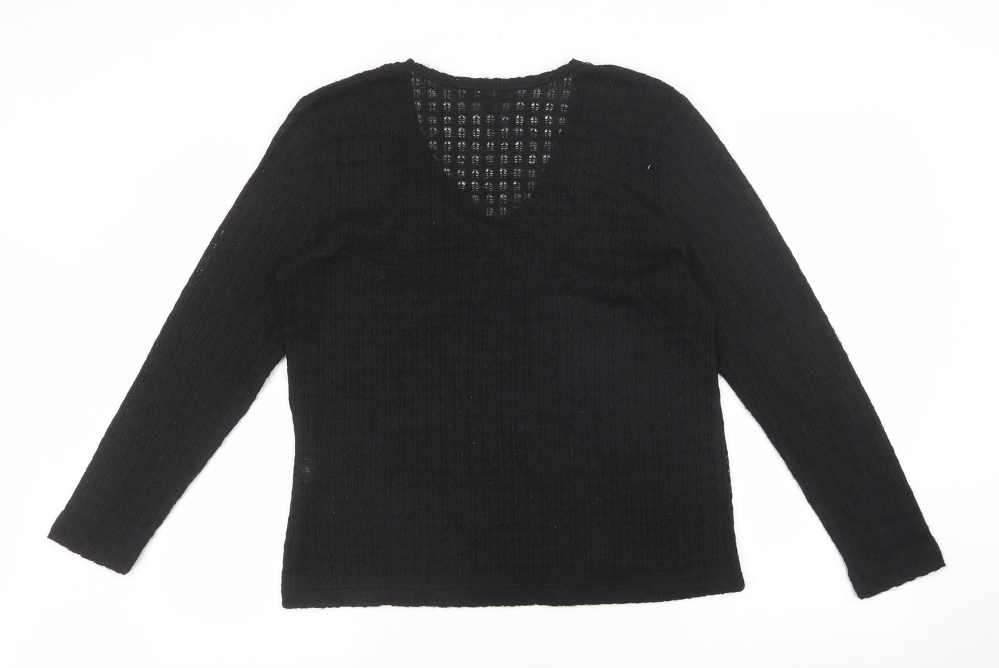 Cachon Womens Black Polyacrylate Fibre Basic T-Shirt Size M V-Neck