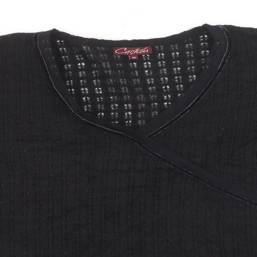 Cachon Womens Black Polyacrylate Fibre Basic T-Shirt Size M V-Neck