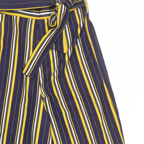 Cameo Rose Womens Multicoloured Striped Polyester Trousers Size 12 L20 in Regular Tie