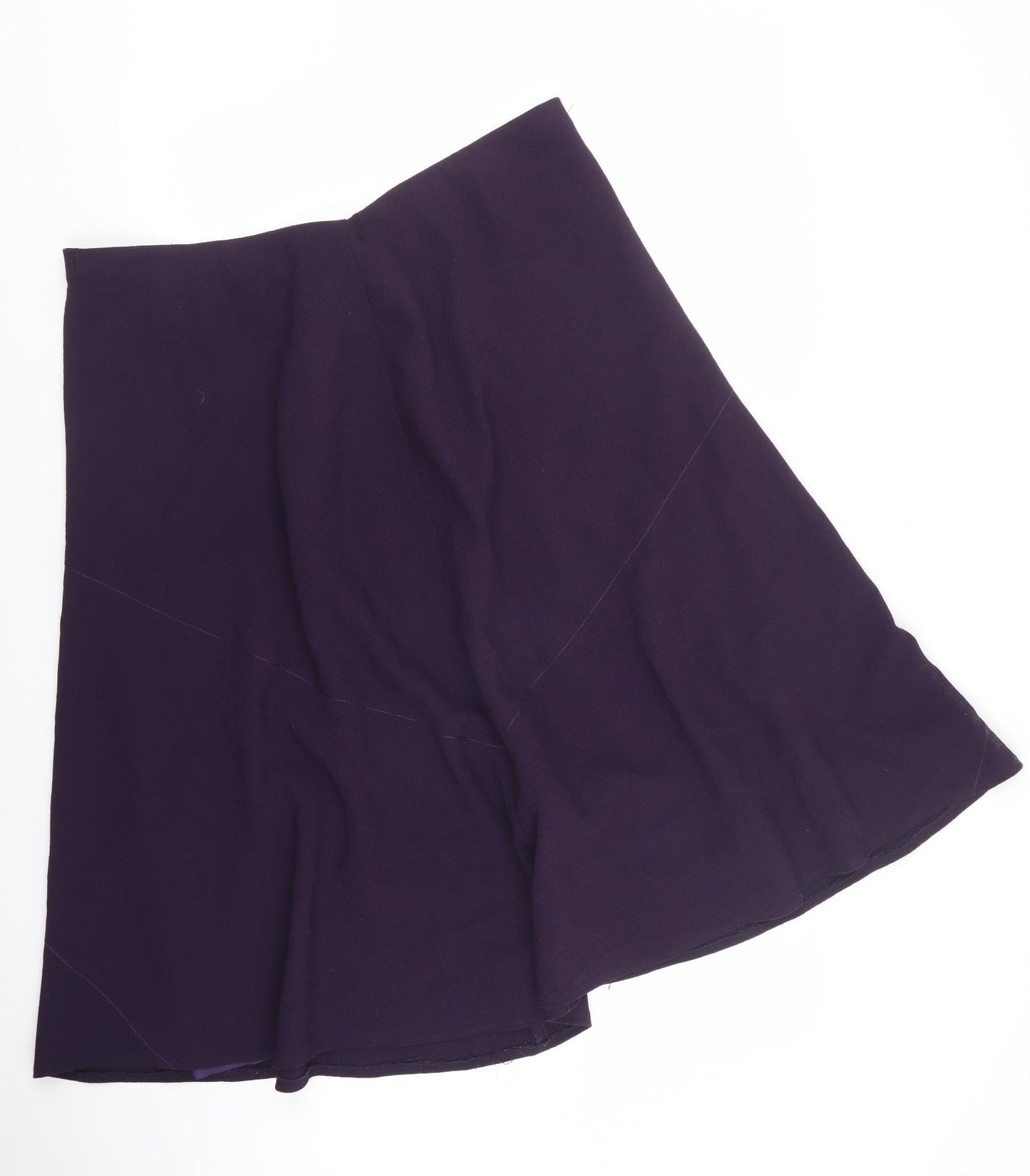 Marks and Spencer Womens Purple Polyester Flare Skirt Size 24 - V waist, asymmetric hem
