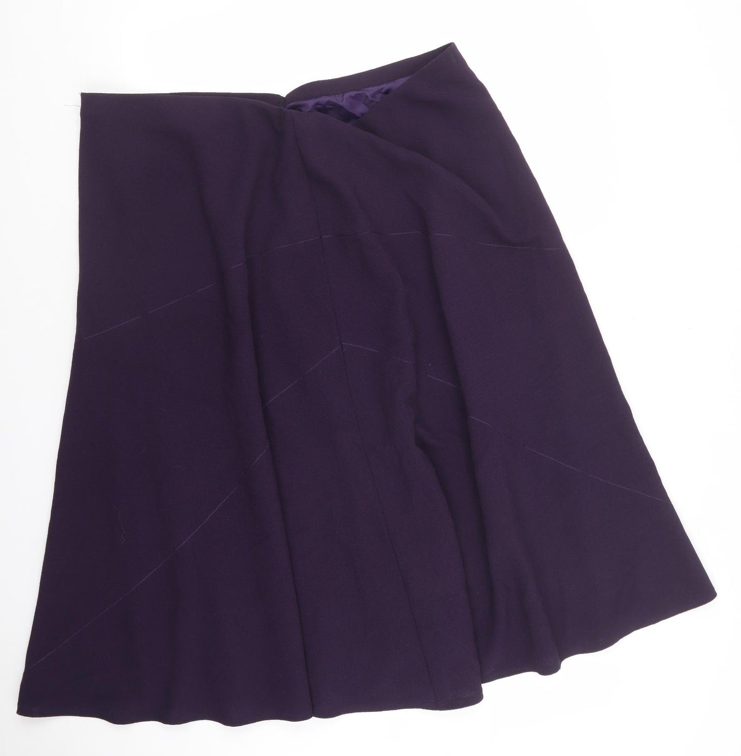 Marks and Spencer Womens Purple Polyester Flare Skirt Size 24 - V waist, asymmetric hem