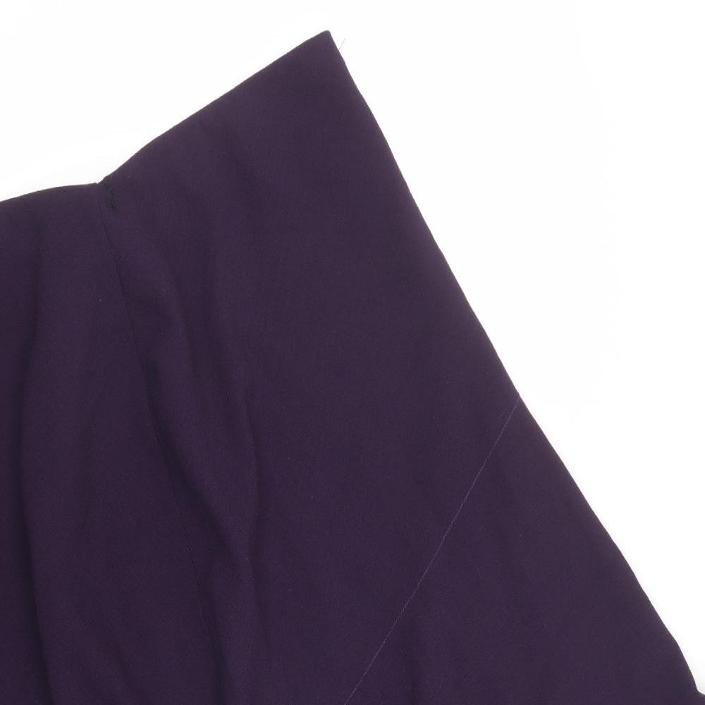 Marks and Spencer Womens Purple Polyester Flare Skirt Size 24 - V waist, asymmetric hem