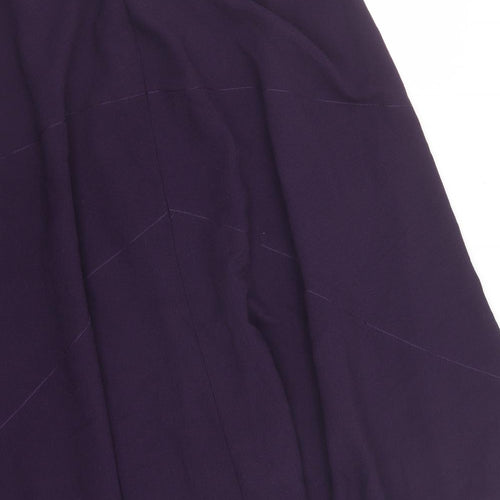 Marks and Spencer Womens Purple Polyester Flare Skirt Size 24 - V waist, asymmetric hem