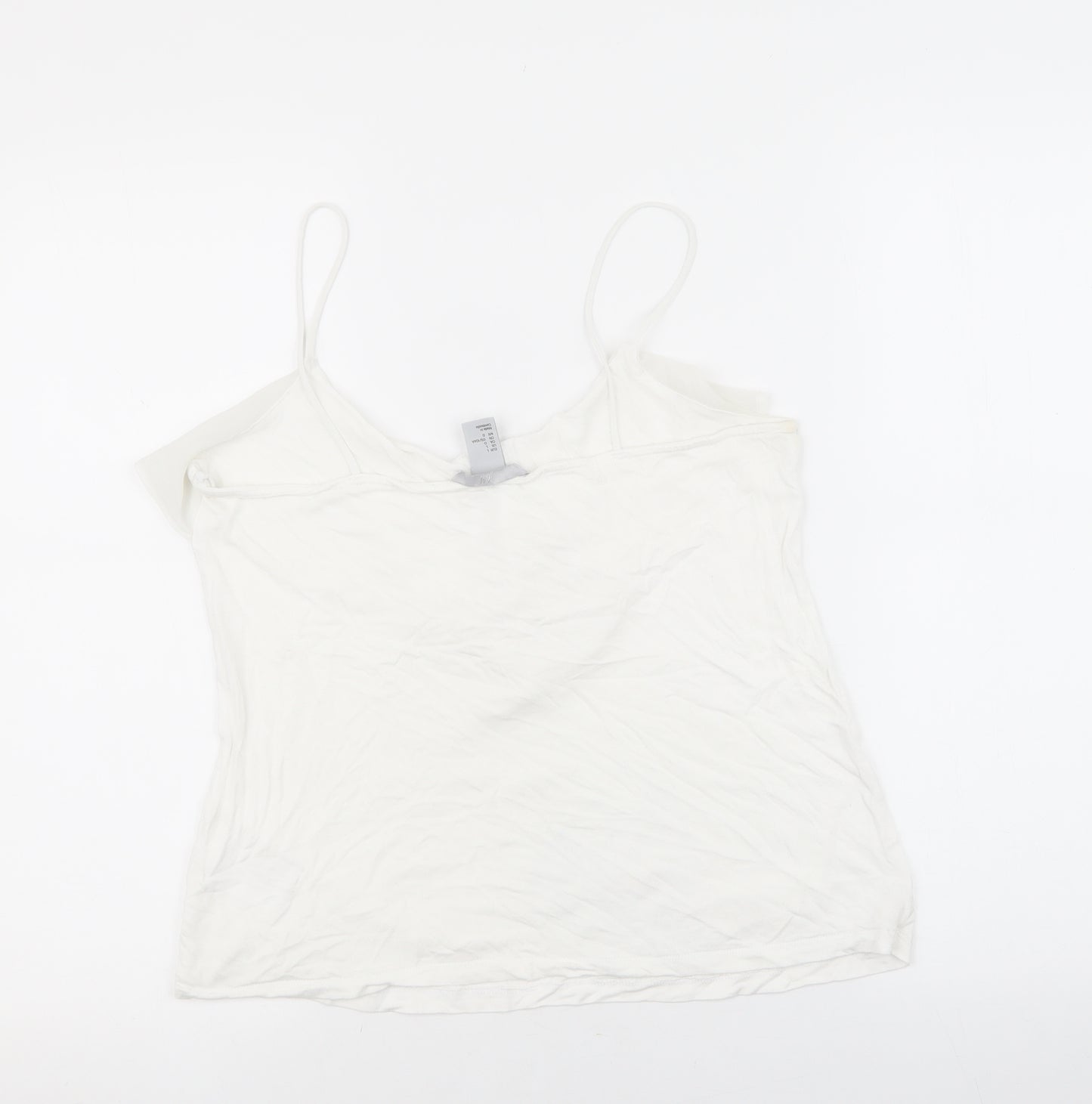 H&M Womens White Polyester Basic Tank Size L Scoop Neck