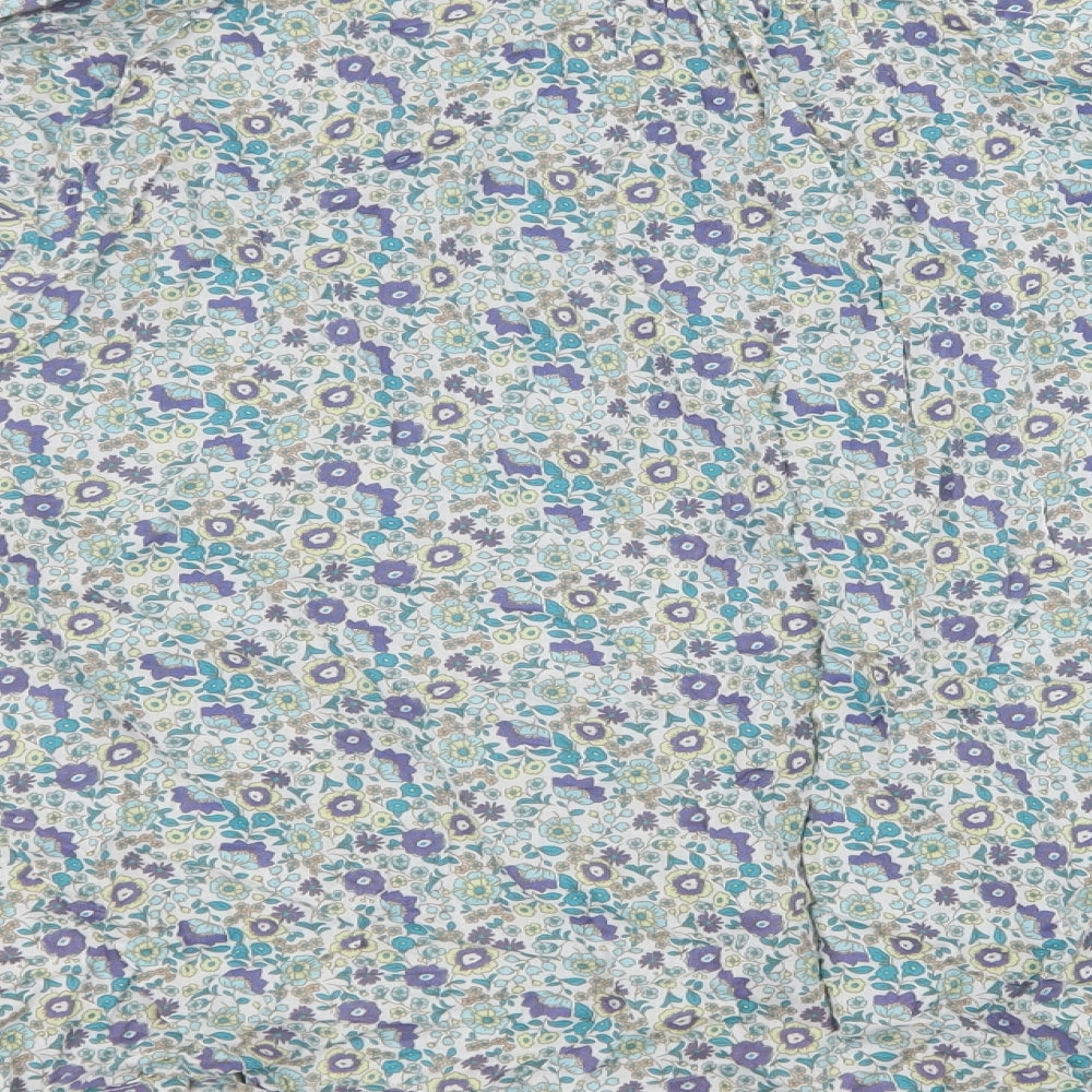 Marks and Spencer Womens Multicoloured Floral 100% Cotton Basic Blouse Size 24 Collared - Purple ,green, blue