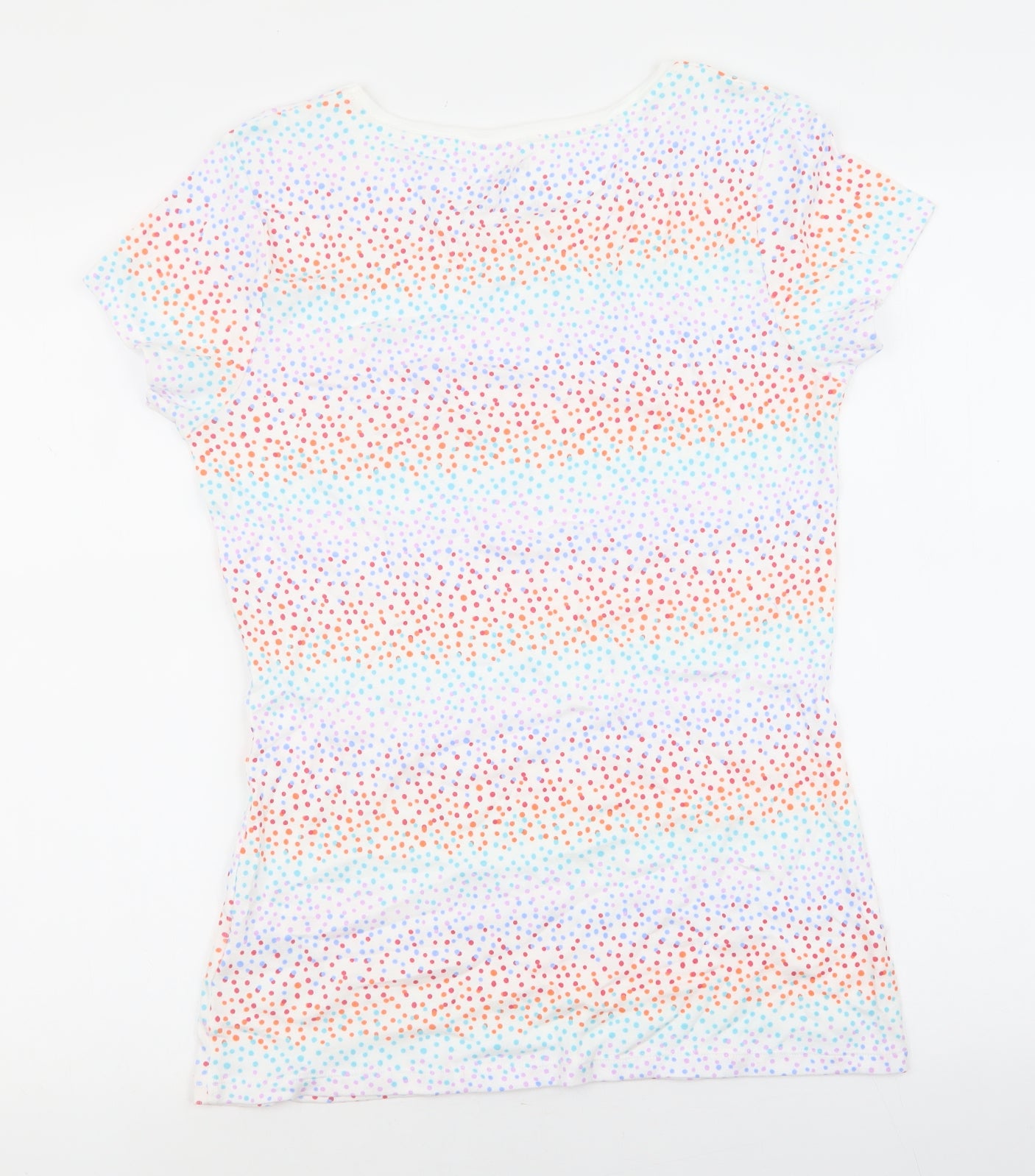 Papaya Womens Multicoloured Polka Dot 100% Cotton Basic T-Shirt Size 14 Round Neck - Multicoloured Dots