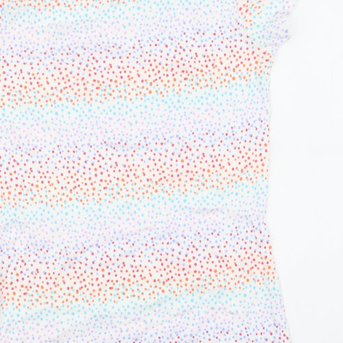 Papaya Womens Multicoloured Polka Dot 100% Cotton Basic T-Shirt Size 14 Round Neck - Multicoloured Dots