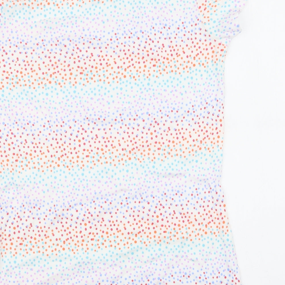 Papaya Womens Multicoloured Polka Dot 100% Cotton Basic T-Shirt Size 14 Round Neck - Multicoloured Dots