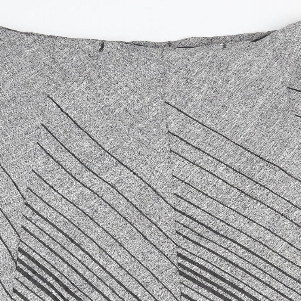 Marks and Spencer Womens Grey Polyester Flare Skirt Size 24 - Asymmetric pattern.