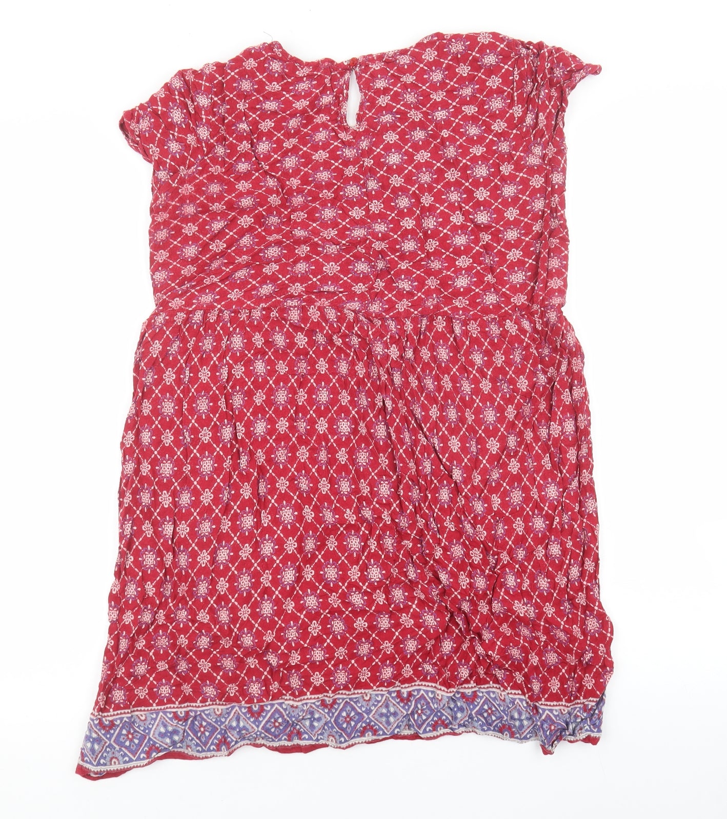 Atmosphere Womens Multicoloured Geometric Rayon Skater Dress Size 10 Scoop Neck Button