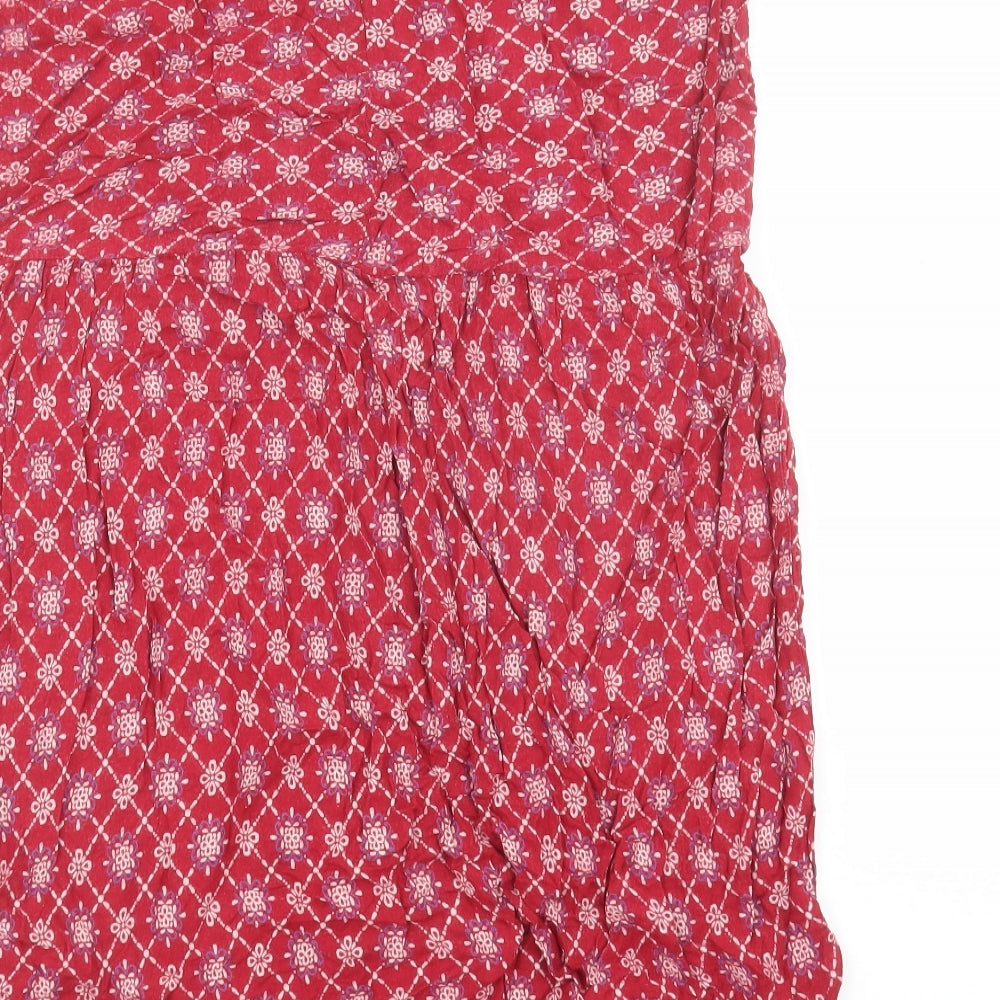 Atmosphere Womens Multicoloured Geometric Rayon Skater Dress Size 10 Scoop Neck Button