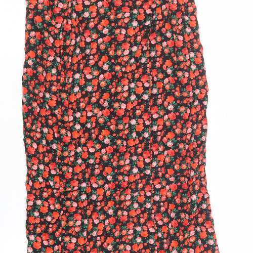 Primark Womens Multicoloured Floral Viscose Maxi Skirt Size 4 Zip
