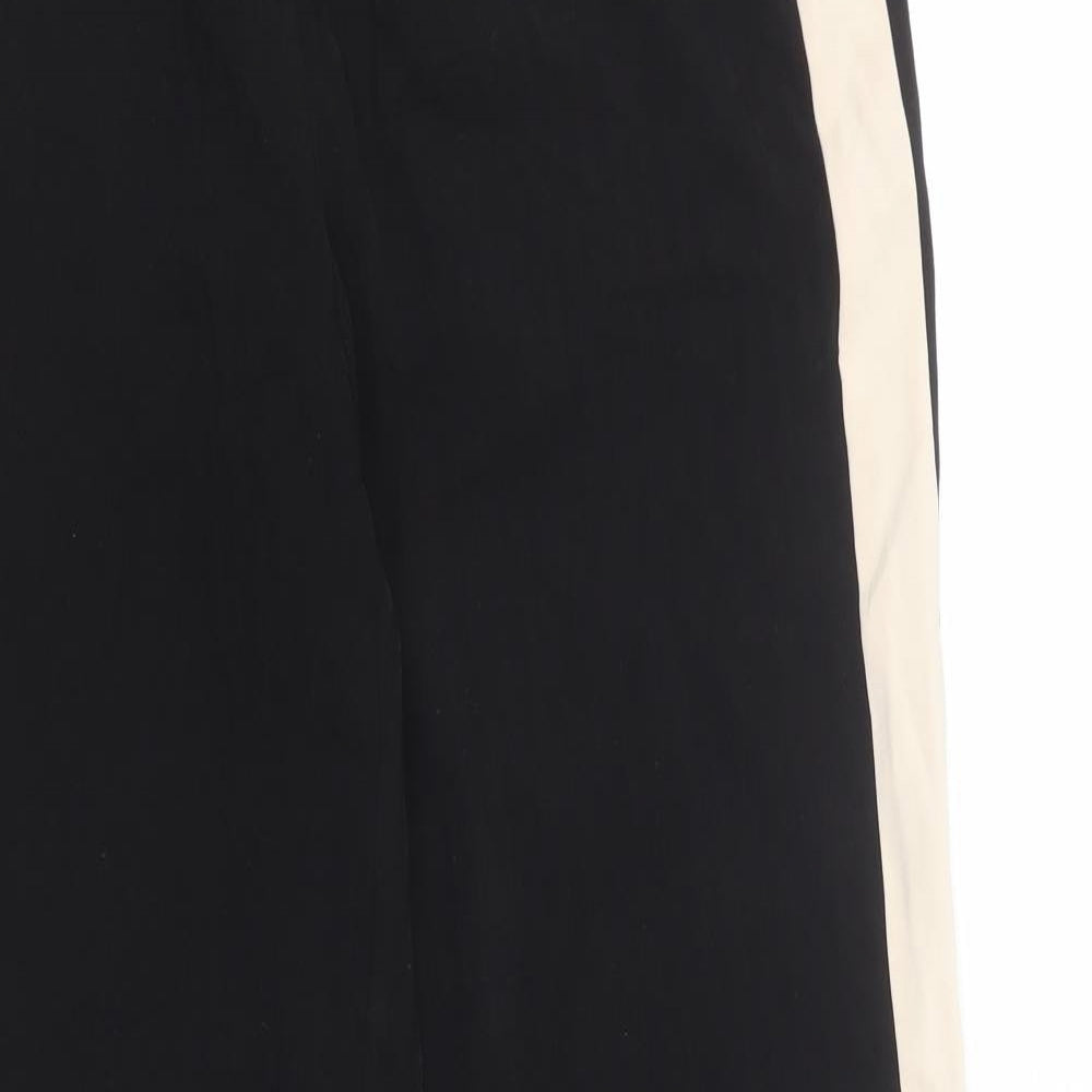 Sophyline Womens Black Striped Polyester Trousers Size M L28 in Regular