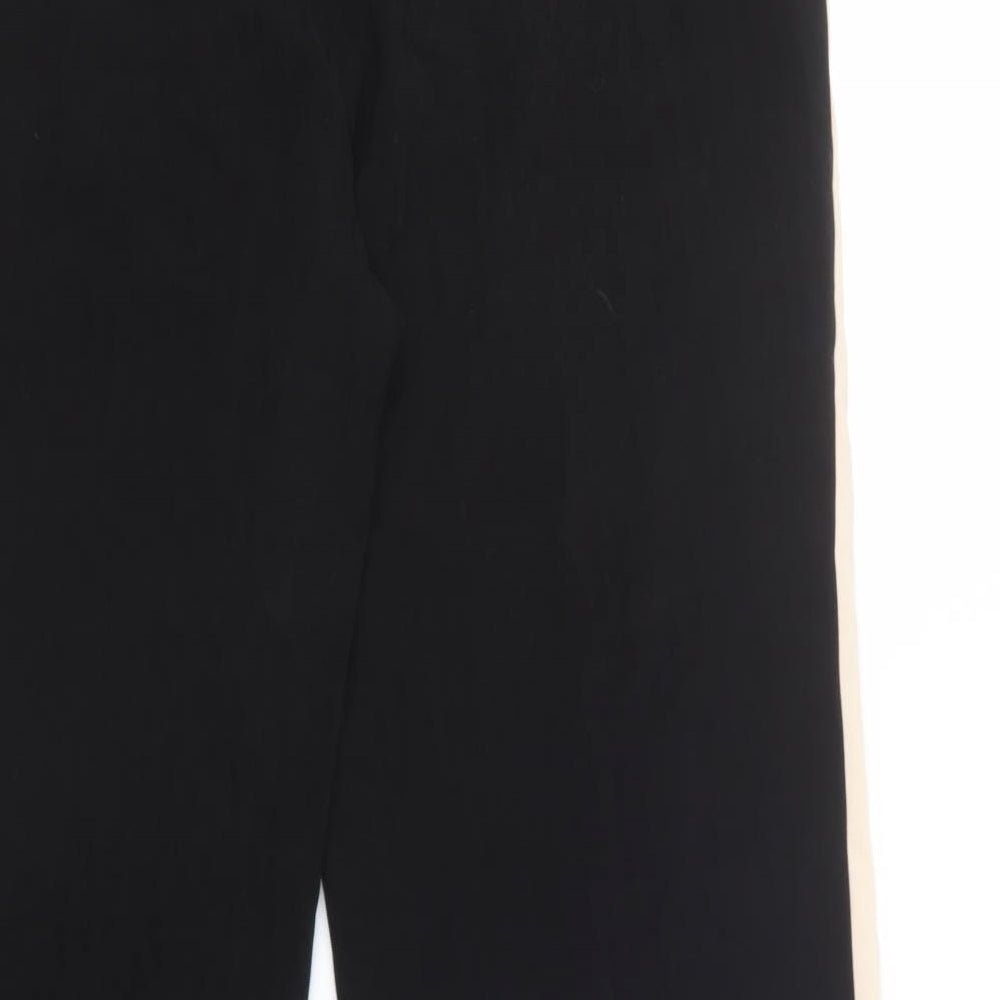 Sophyline Womens Black Striped Polyester Trousers Size M L28 in Regular