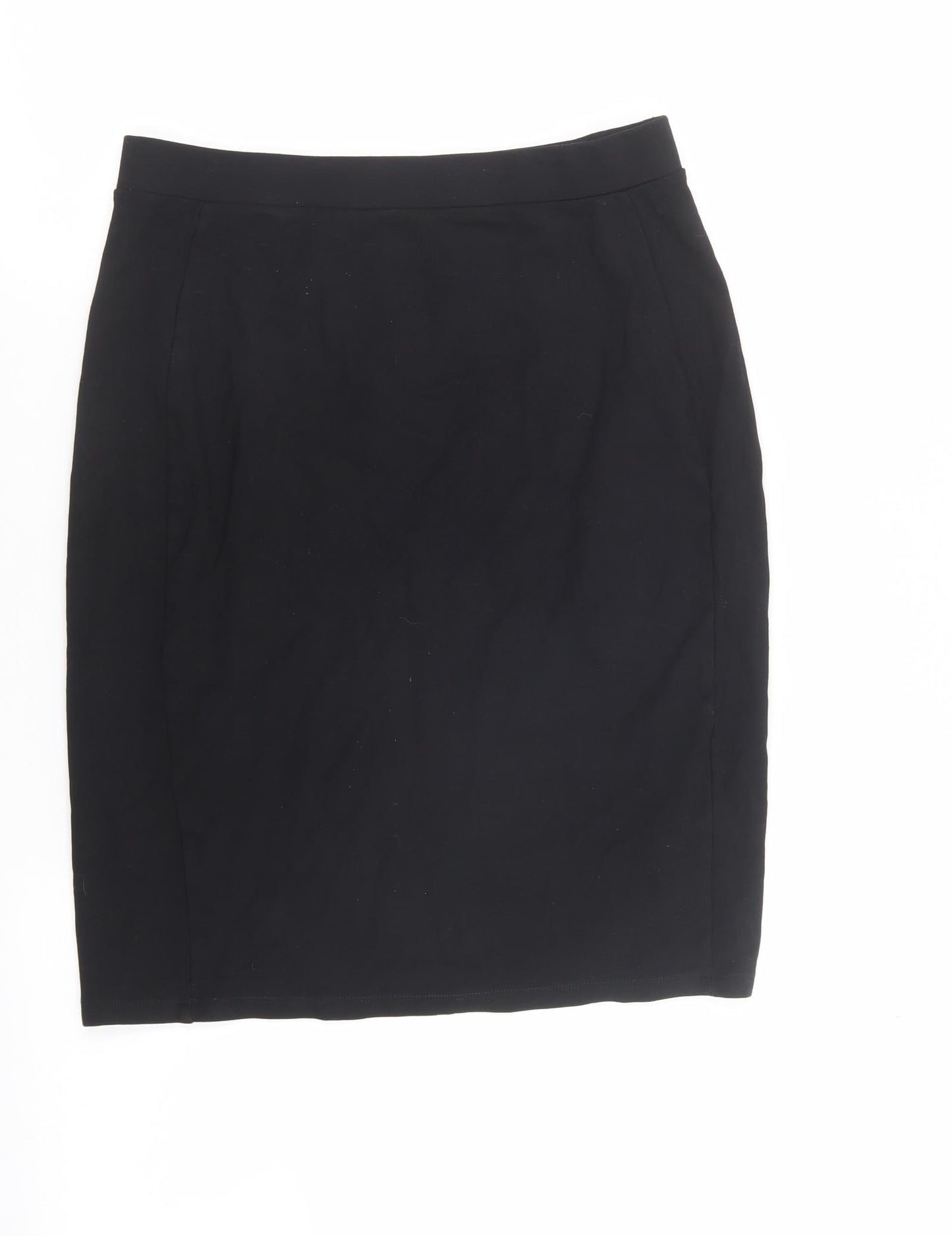 Marks and Spencer Girls Black Viscose Straight & Pencil Skirt Size 15-16 Years Regular Pull On - Stretch waistband