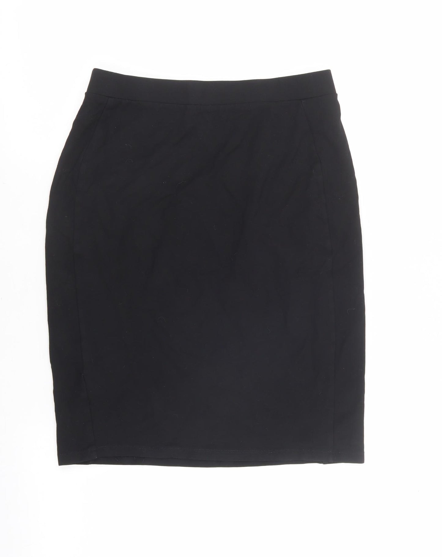 Marks and Spencer Girls Black Viscose Straight & Pencil Skirt Size 15-16 Years Regular Pull On - Stretch waistband