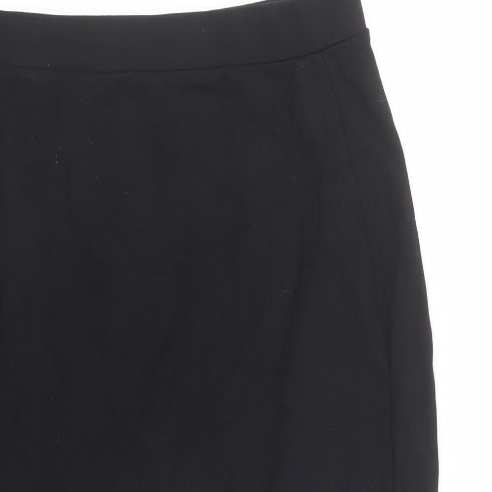 Marks and Spencer Girls Black Viscose Straight & Pencil Skirt Size 15-16 Years Regular Pull On - Stretch waistband