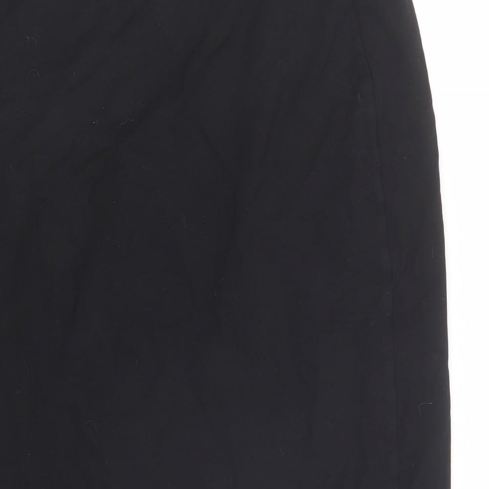 Marks and Spencer Girls Black Viscose Straight & Pencil Skirt Size 15-16 Years Regular Pull On - Stretch waistband