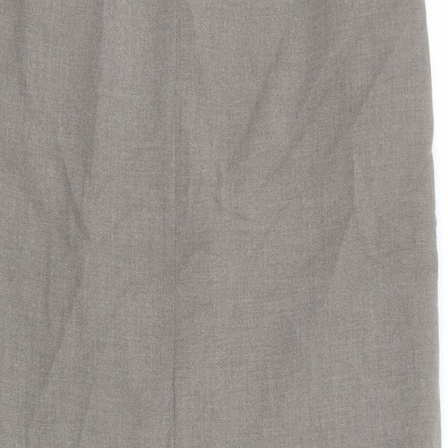 BHS Womens Grey Polyester Straight & Pencil Skirt Size 14 Zip - Front slit