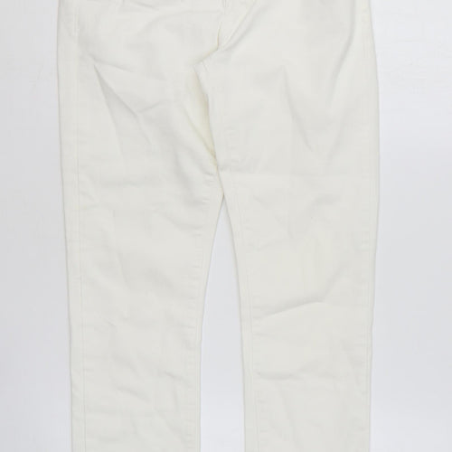 Wallis Womens White Cotton Skinny Jeans Size 8 L28 in Regular Zip