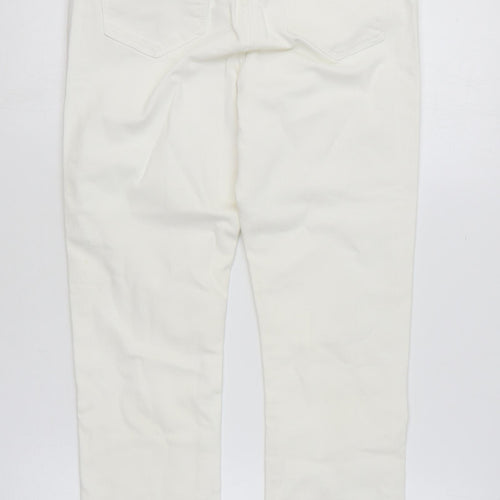 Wallis Womens White Cotton Skinny Jeans Size 8 L28 in Regular Zip