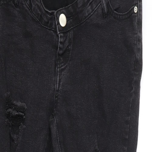 Boohoo Womens Black Cotton Skinny Jeans Size 10 L25 in Regular Button