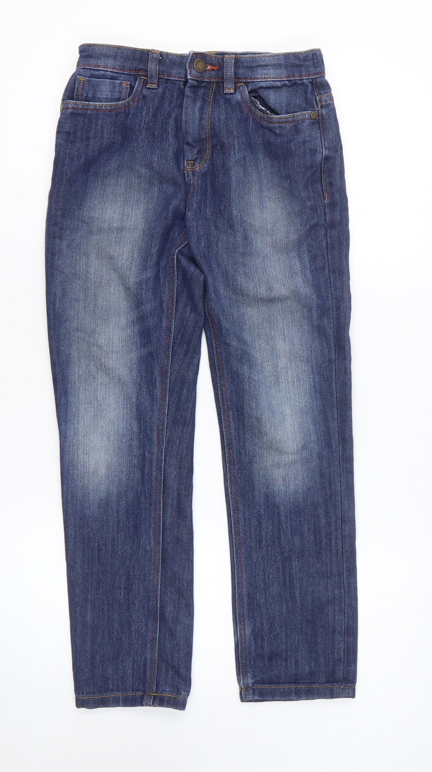 NEXT Boys Blue Cotton Straight Jeans Size 10 Years Regular Zip