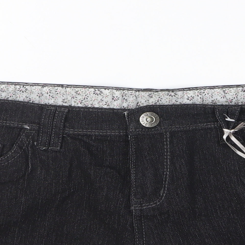 Denim & Co. Womens Black Cotton Hot Pants Shorts Size 16 L3 in Regular Zip