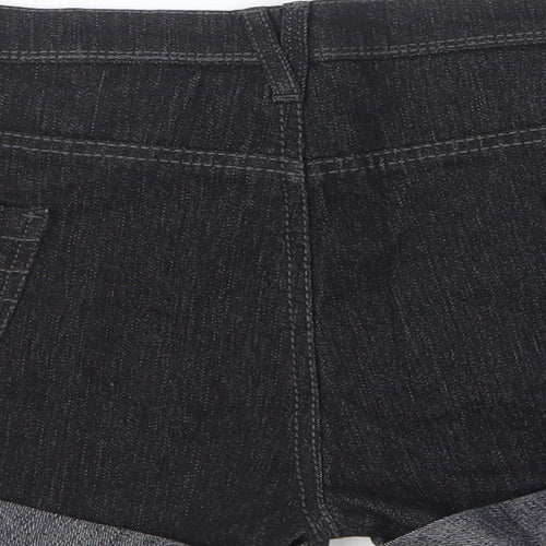 Denim & Co. Womens Black Cotton Hot Pants Shorts Size 16 L3 in Regular Zip