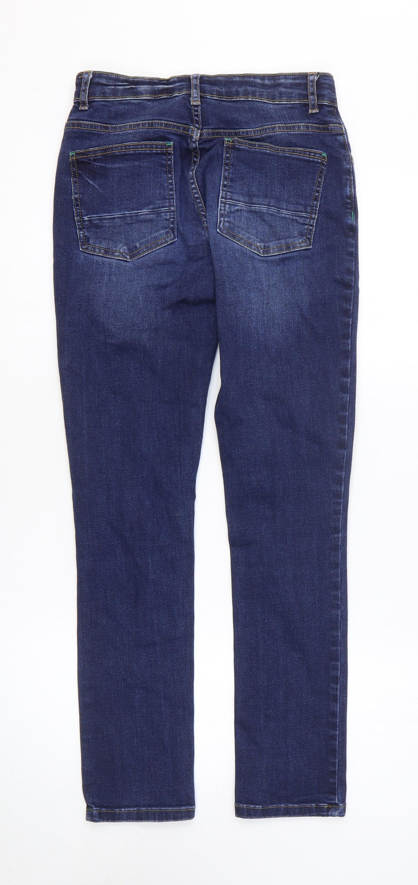 Boden Boys Blue Cotton Straight Jeans Size 13 Years Regular Zip
