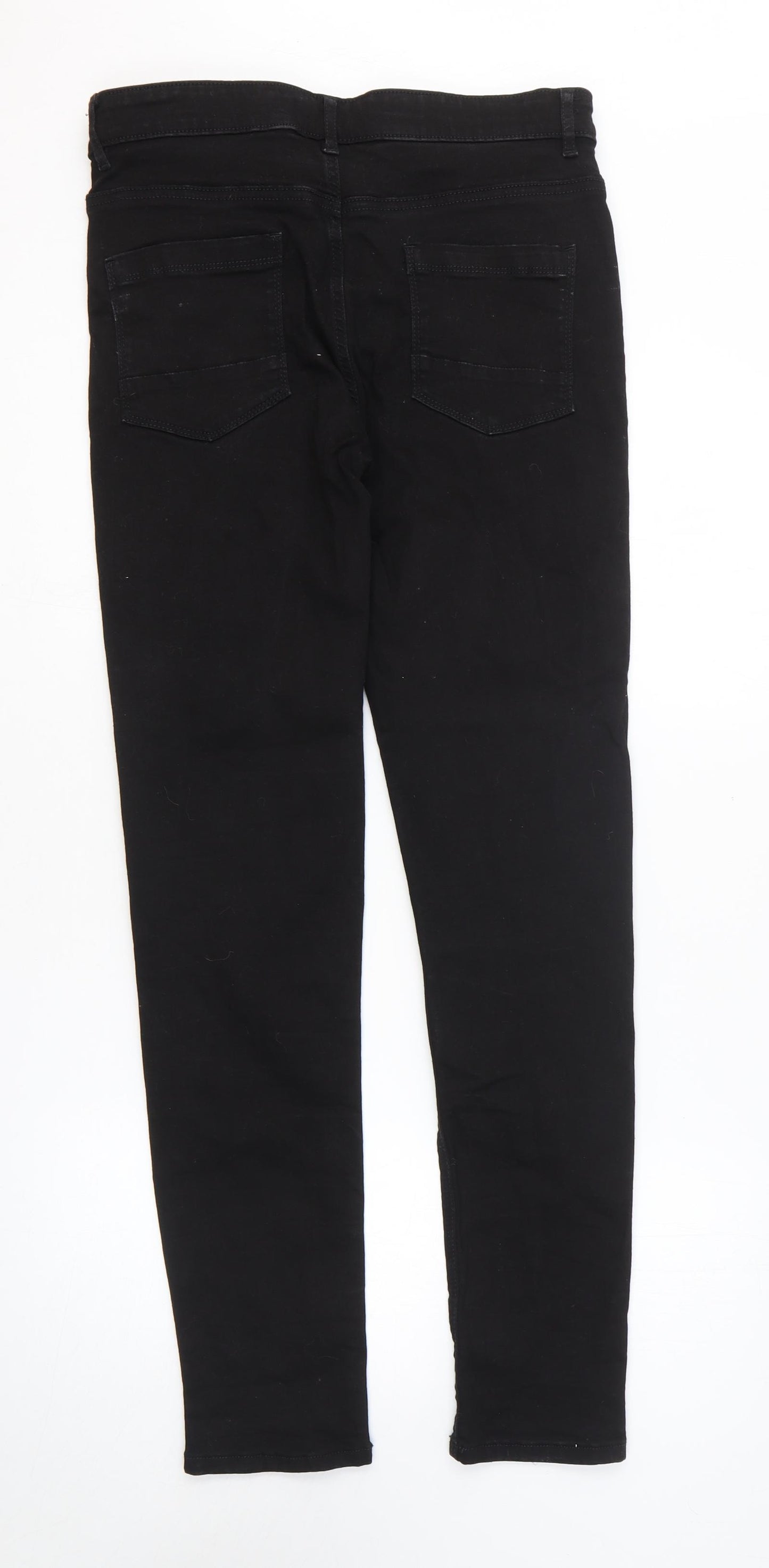 NEXT Girls Black Cotton Skinny Jeans Size 16 Years Regular Zip