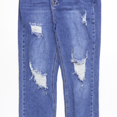Max Jeans Womens Blue Cotton Tapered Jeans Size L L25 in Regular Zip