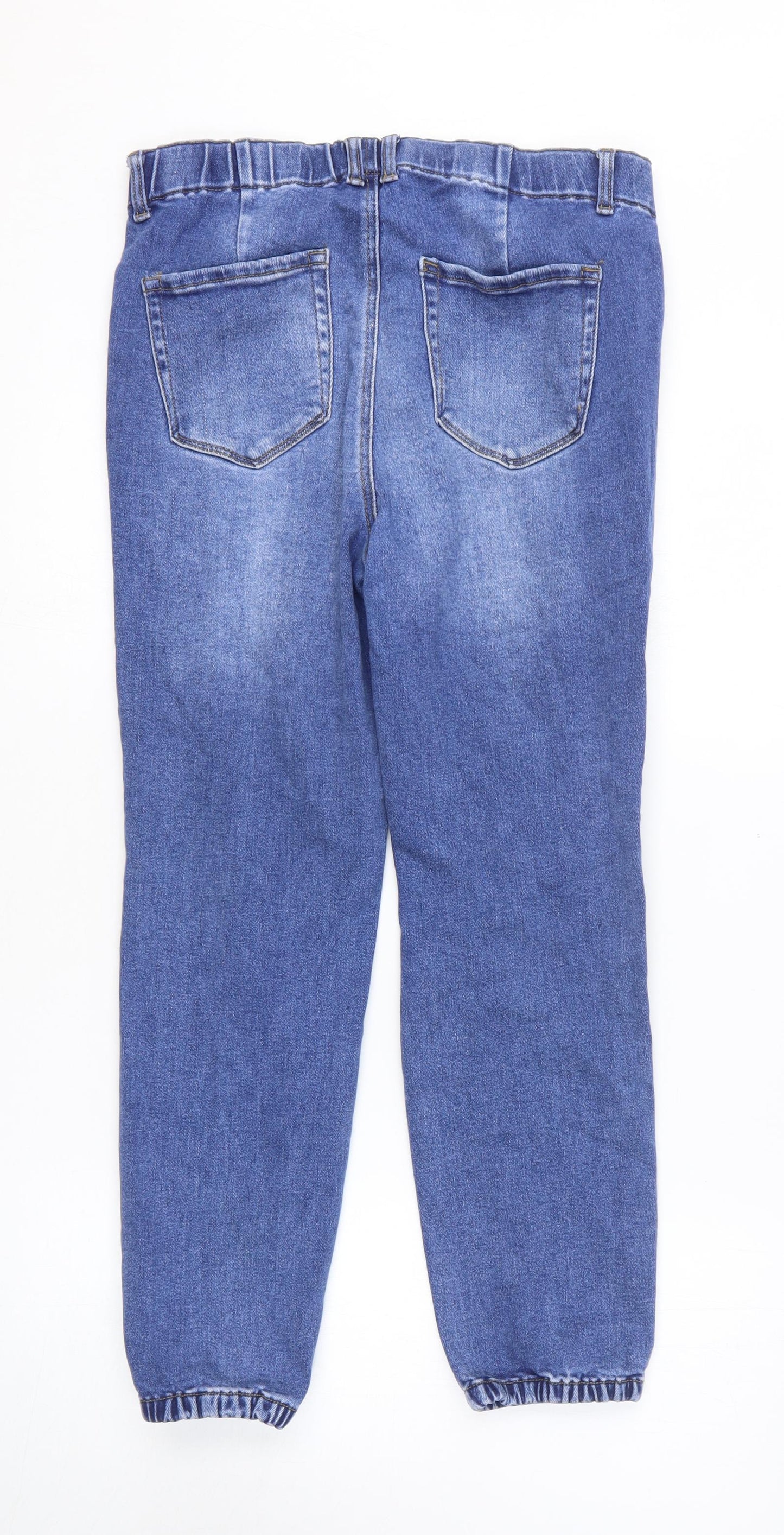 Max Jeans Womens Blue Cotton Tapered Jeans Size L L25 in Regular Zip