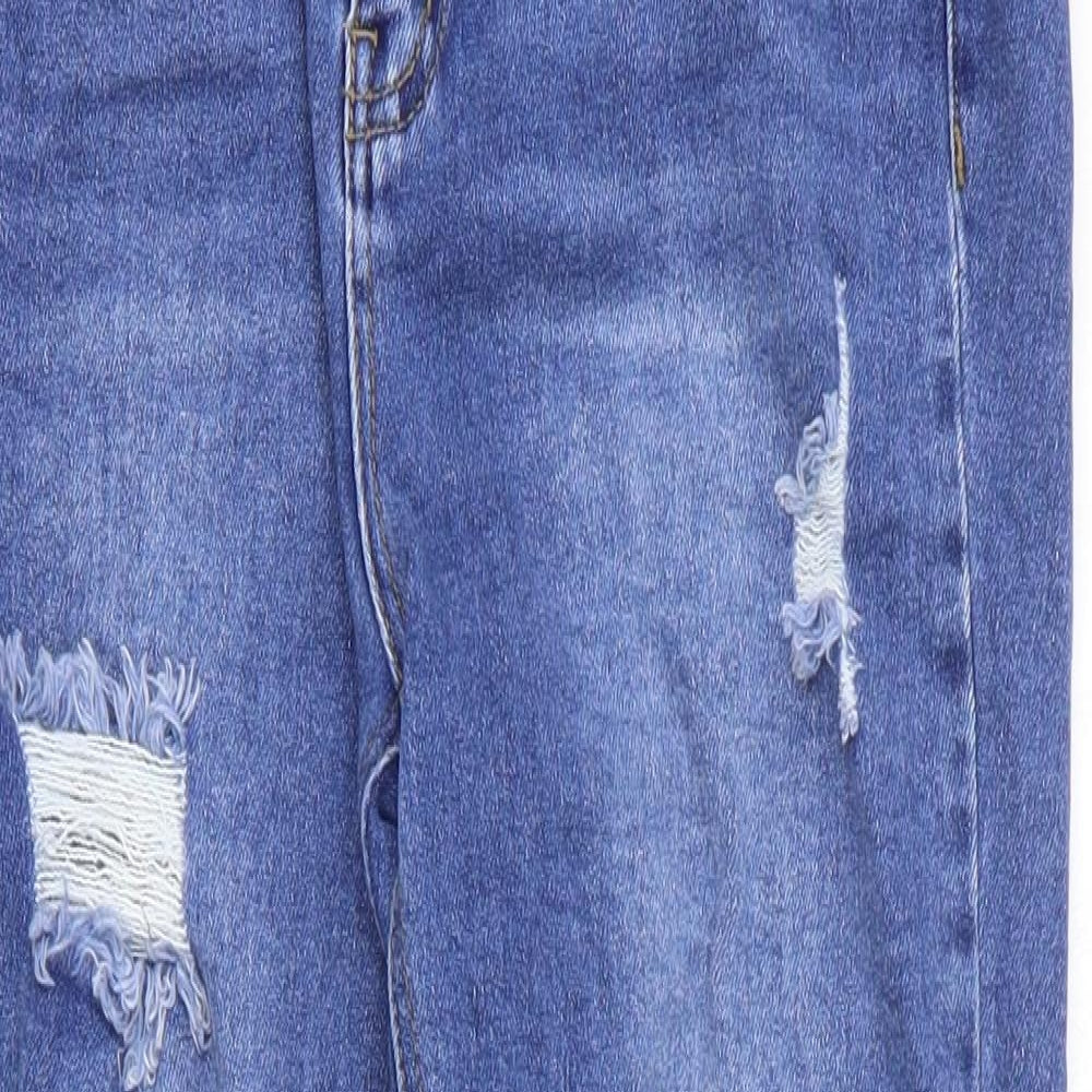Max Jeans Womens Blue Cotton Tapered Jeans Size L L25 in Regular Zip