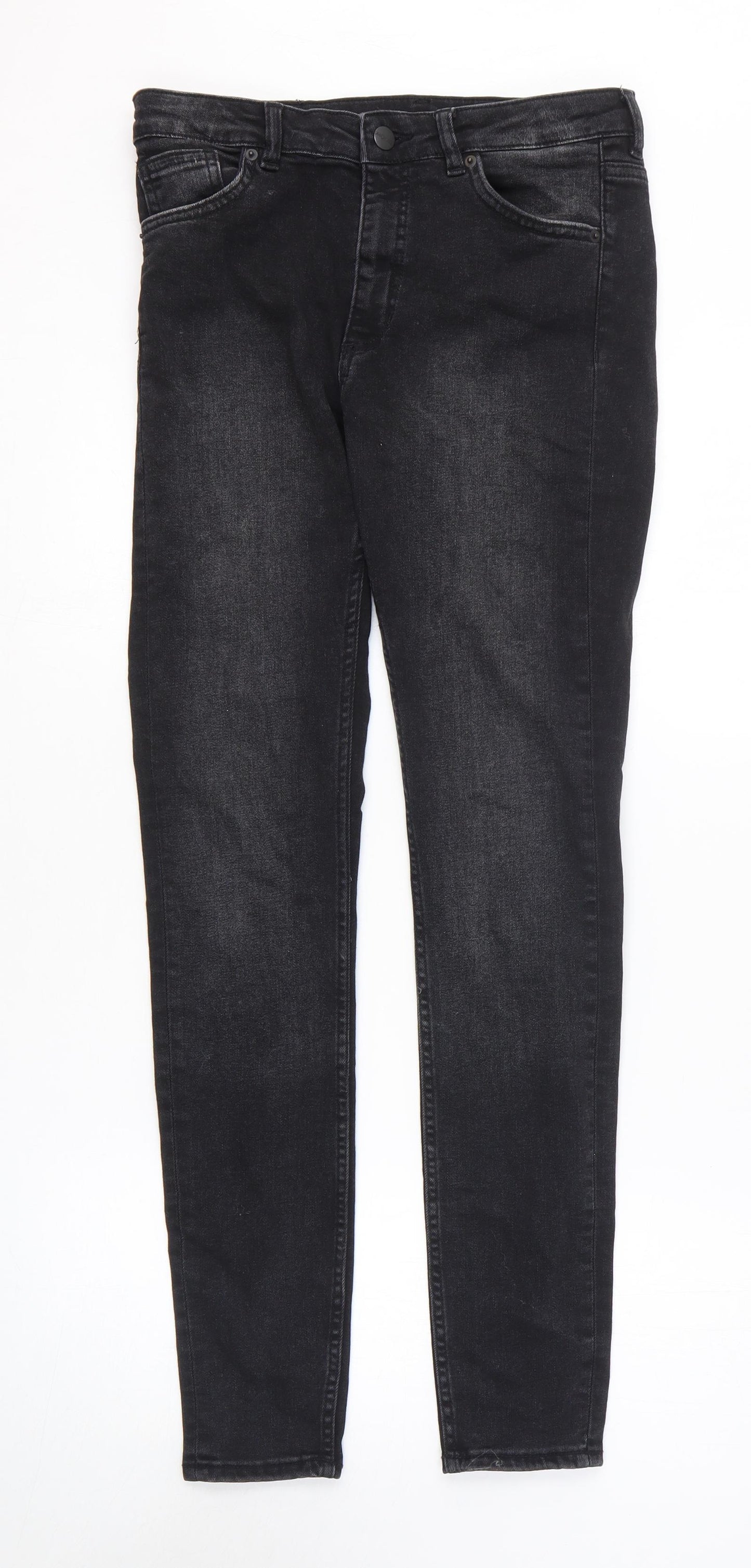 Preworn Womens Black Cotton Skinny Jeans Size 30 in L29 in Regular Zip