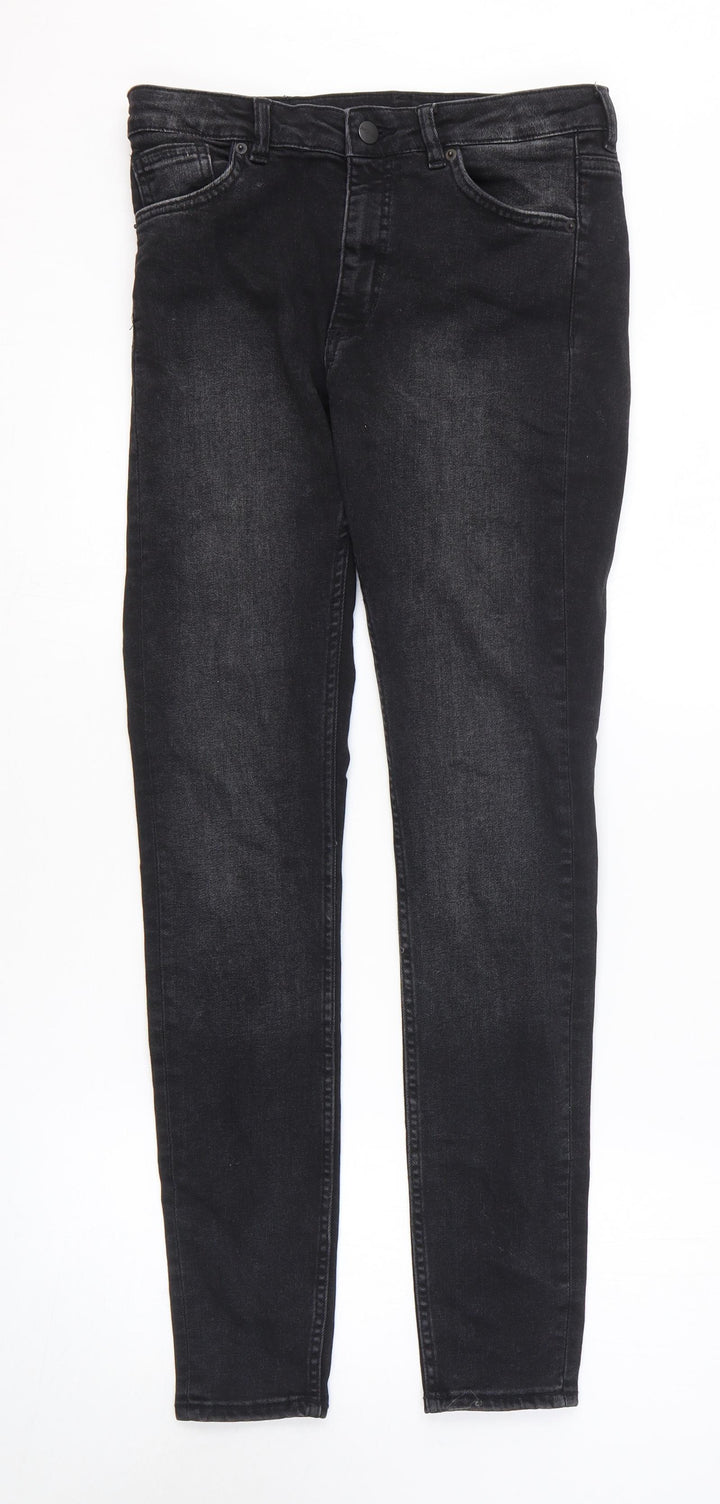 Preworn Womens Black Cotton Skinny Jeans Size 30 in L29 in Regular Zip