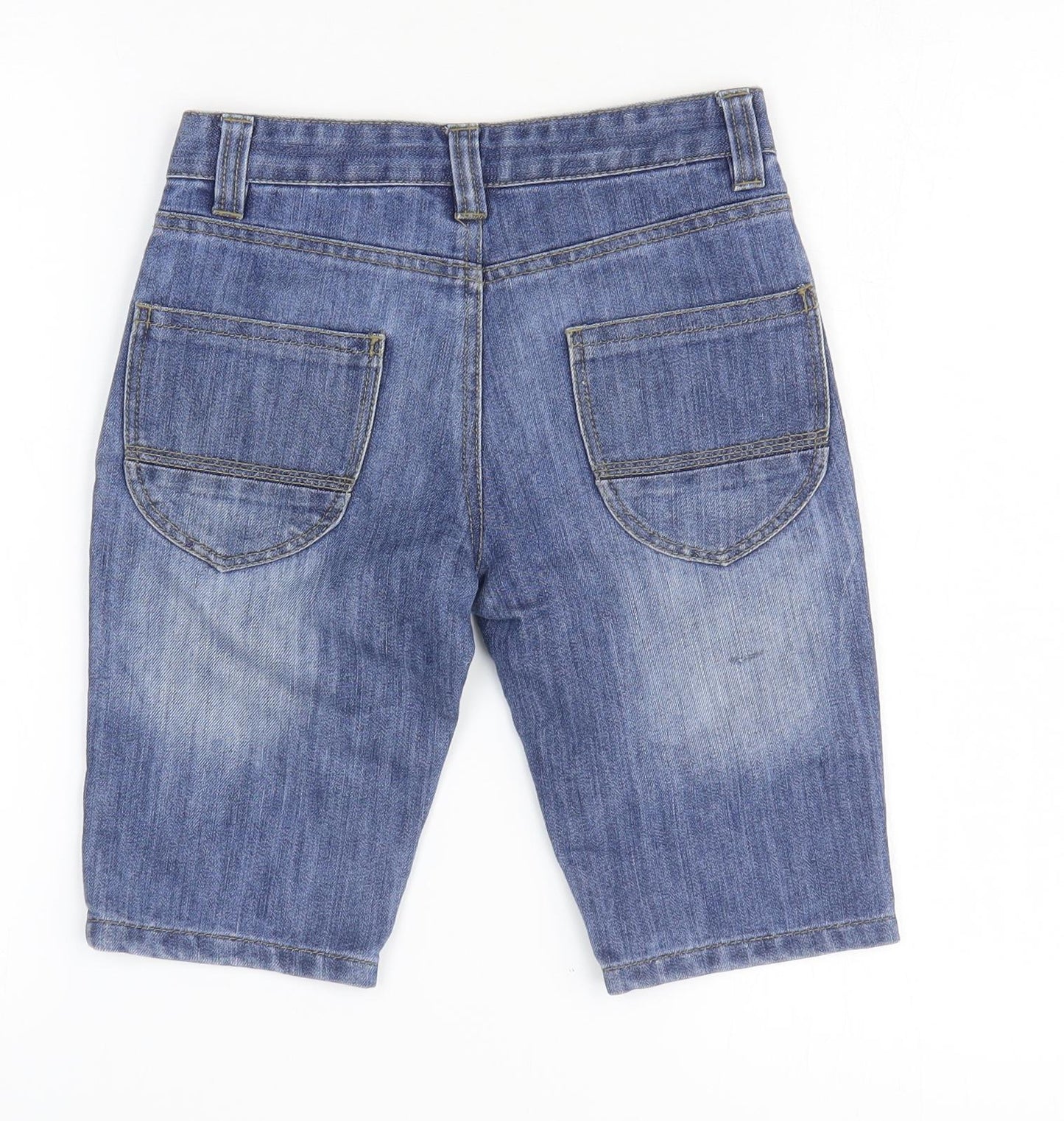 Primark Boys Blue Cotton Bermuda Shorts Size 8-9 Years Regular Zip
