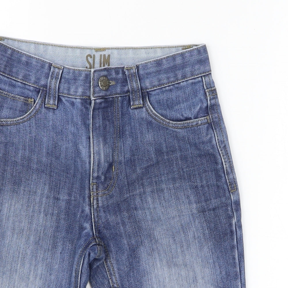 Primark Boys Blue Cotton Bermuda Shorts Size 8-9 Years Regular Zip